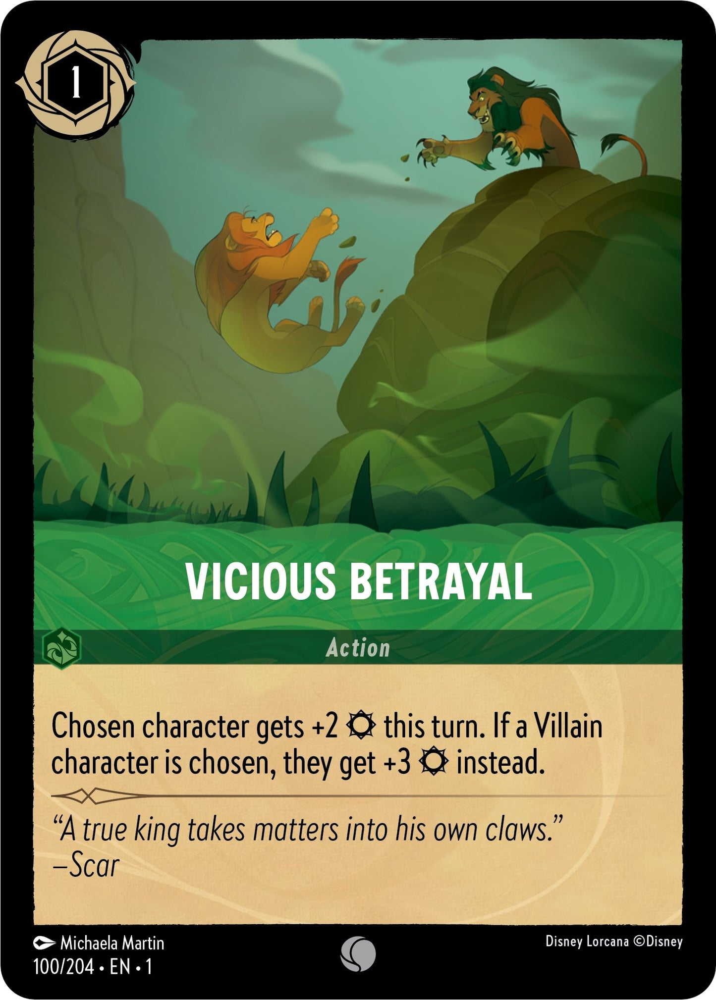 Image for Vicious Betrayal (100/204) (The First Chapter) - Disney Lorcana