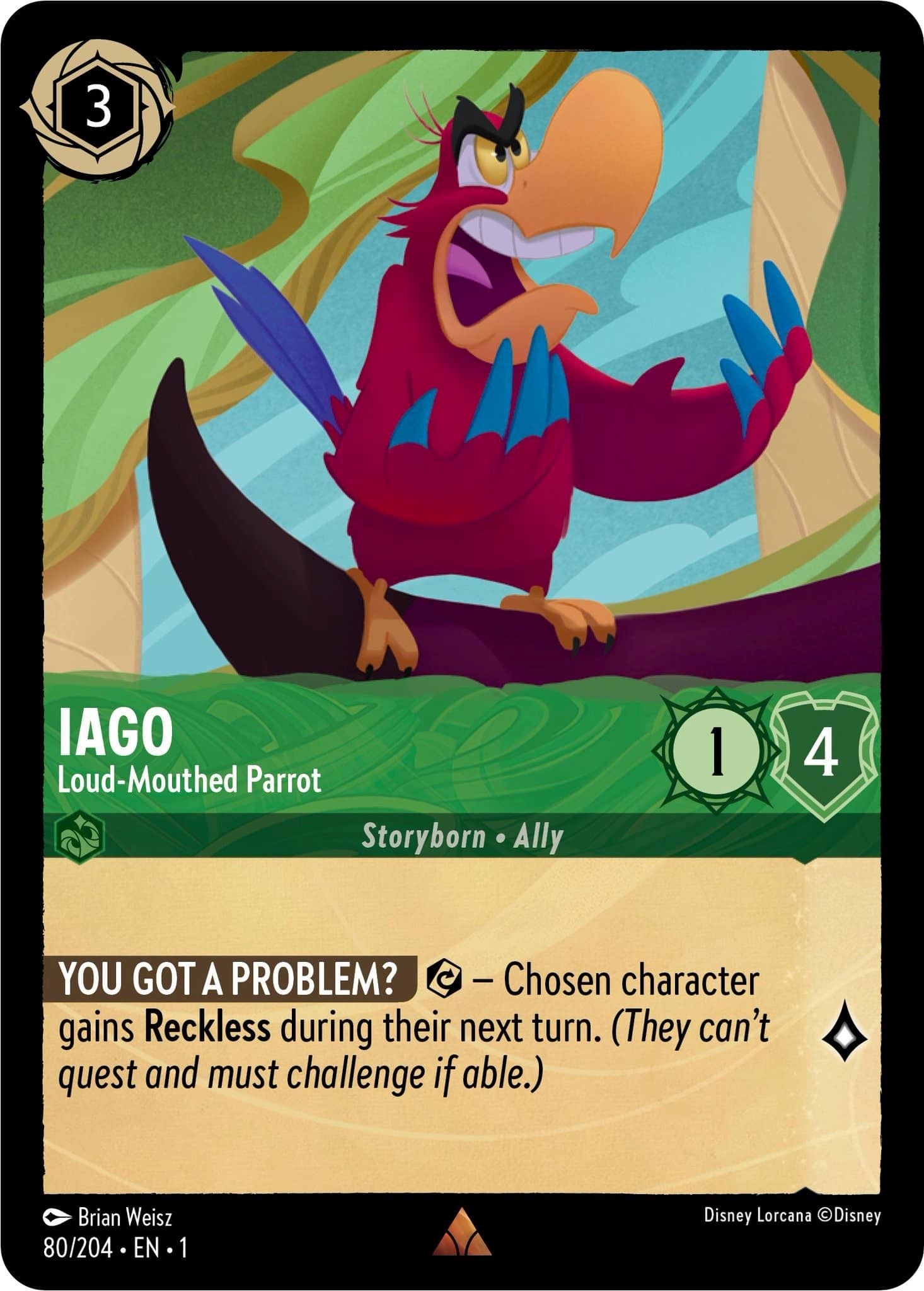 Image for Iago - Loud-Mouthed Parrot (80/204) (The First Chapter) - Disney Lorcana