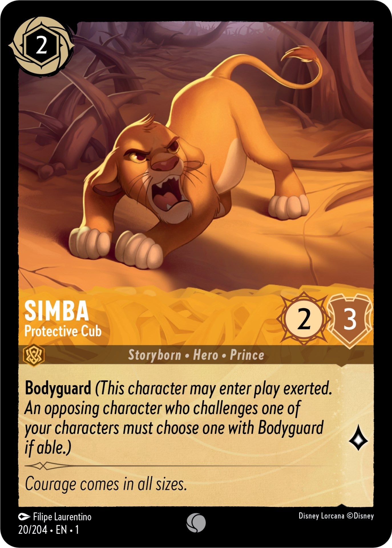 Image for Simba - Protective Cub (20/204) (The First Chapter) - Disney Lorcana