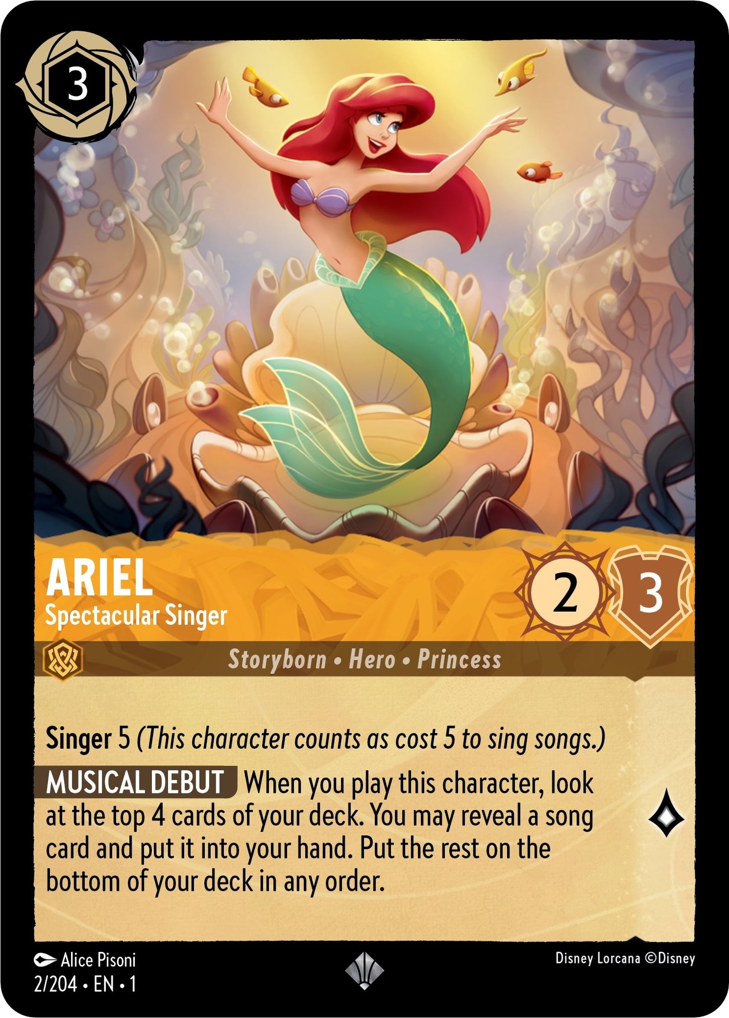Image for Ariel - Spectacular Singer (2/204) (The First Chapter) - Disney Lorcana