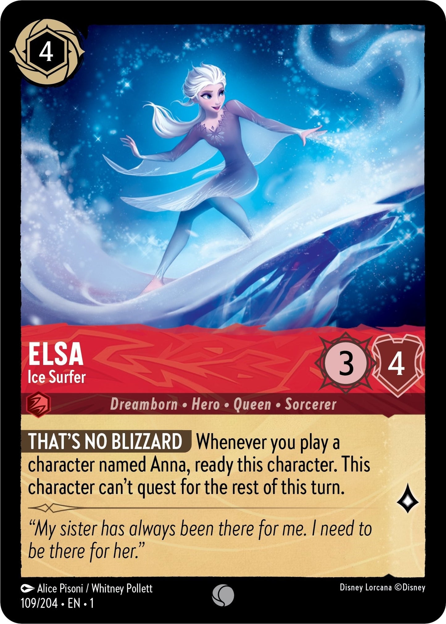 Image for Elsa - Ice Surfer (109/204) (The First Chapter) - Disney Lorcana