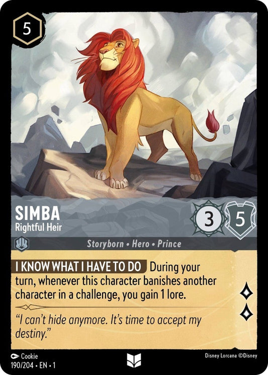 Image for Simba - Rightful Heir (190/204) (The First Chapter) - Disney Lorcana